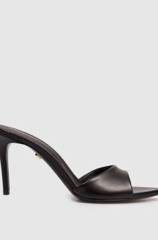 Кожаные мюли черного цвета