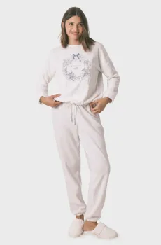 Женская белая пижама (свитшот, брюки) Белый M womensecret 3592444