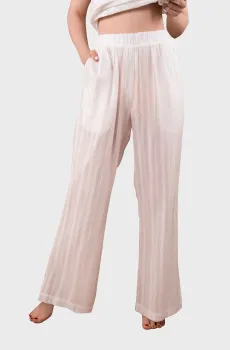 Женские белые брюки в полоску Белый M brabrabra HOM2420010