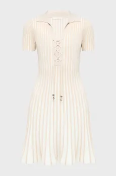 Женское бежевое платье в полоску Бежевый M Guess W6GK18.Z0591;SM22