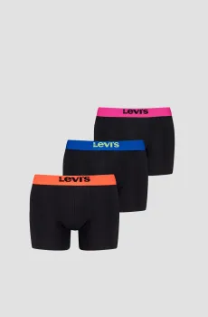 Мужские черные боксеры (3 шт) Черный XL Levi’s® 701229547;001