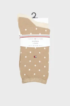 Женские бежевые носки (2 пары) DOT Бежевый 39-42 Tommy Hilfiger 100001493