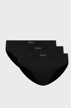 Мужские черные брифы (3 шт) Черный XXL Atlantic 3BMP-006