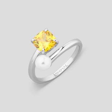 Серебряное кольцо Minimal R84809-orange Серебряное кольцо Minimal R84809-orange