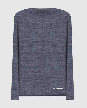 Серый меланжевый джемпер с шерстью с логотипом