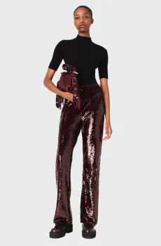 Женские бордовые брюки Бордовый 34 MAJE MFPPA00762_Burgundy