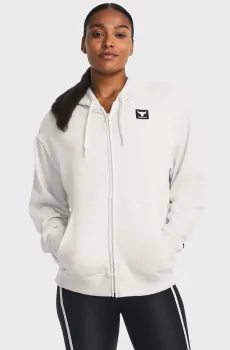 Женское белое худи Pjt Rck HW Terry FZ OS Белый L Under Armour 1382176-114