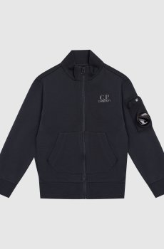 Детская синяя спортивная куртка с патчем логотипа