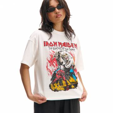 Cropp - Футболка оверсайз із принтом Iron Maiden - білий Cropp - Футболка оверсайз із принтом Iron Maiden - білий