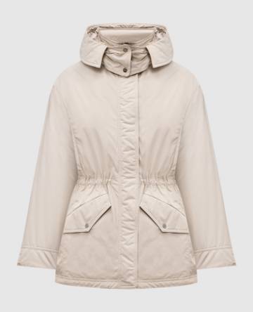 Бежевая куртка с логотипом
