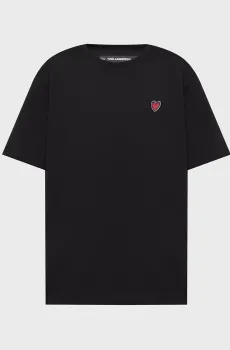 Женская черная футболка VALENTINE Черный L Karl Lagerfeld B1W17090