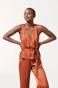 Женская терракотовая майка LINUS Оранжевый L Etam 6520478