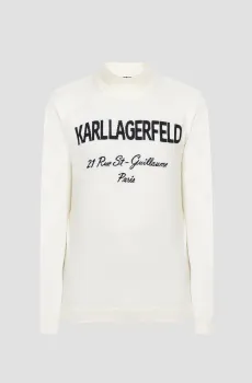 Мужской белый шерстяной гольф Белый M Karl Lagerfeld 534399.655020;89