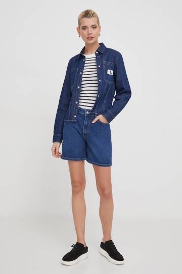 Хлопковый лонгслив Tommy Hilfiger цвет синий Хлопковый лонгслив Tommy Hilfiger цвет синий