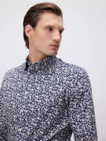 Reserved - Сорочка slim fit із дрібним квітковим принтом - темно-синій - 117GT-59P Reserved - Сорочка slim fit із дрібним квітковим принтом - темно-синій - 117GT-59P