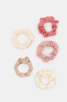 Набір гумок scrunchie для волосся 5 штук - різнобарвний