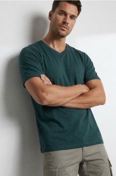 Бавовняна футболка basic - зелений