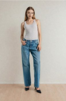 Прямі джинси з низькою посадкою - синій