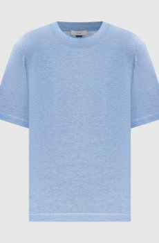 Голубая меланжевая футболка с шелком