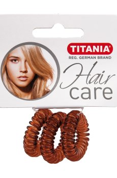 Набор резинок для волос Titania Аnti Ziep коричневые, 2.5 см, 3 шт (7915)