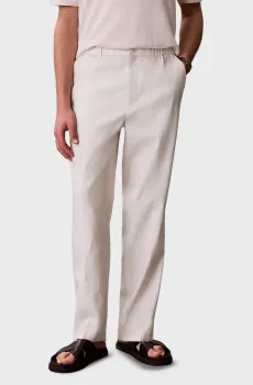 Мужские белые льняные брюки TAPERED Белый 31 Calvin Klein LV04LF612G