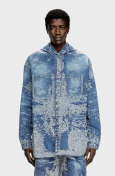 Мужское синее джинсовое худи D-DEWNYS-HOOD Синий XL Diesel A16360 007W4