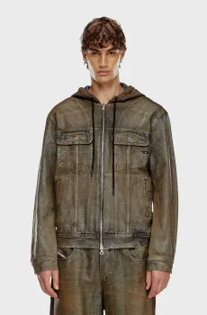 Мужская коричневая джинсовая куртка D-GROSS-S1 GIACCA Коричневый S Diesel A14260 0CBDM