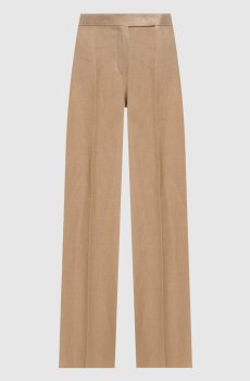 Коричневые брюки из льна