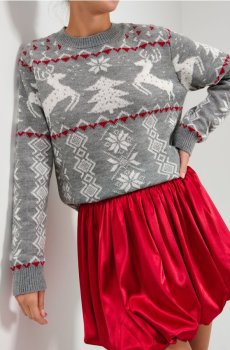 Різдвяний джемпер - середньо-сірий