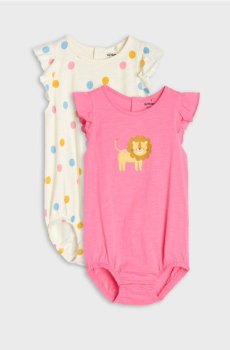 Бавовняні боді з рюшами – набір з 2 шт. - кремовий