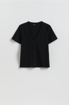 Reserved - Бавовняна футболка - чорний - 466KL-99X