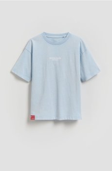 Reserved - Бавовняна футболка - синій - 983IS-55X