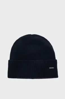 Мужская темно-синяя кашемировая шапка Синий ONESIZE BOSS 50548851;404