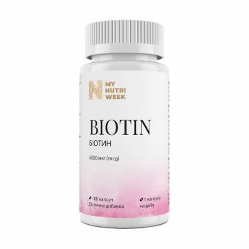 Биотин My Nutri Week Biotin, 5000 мкг, 100 капсул Биотин My Nutri Week Biotin, 5000 мкг, 100 капсул
