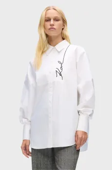 Женская белая рубашка signature Белый 38 Karl Lagerfeld A4W11014