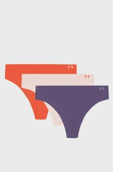 Женские трусики (3 шт) UA PURE STRETCH NO SHOW THONG Разноцветный M Under Armour 1383893-520
