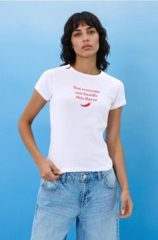 Бавовняна футболка з написом - білий