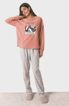 Женская пижама (лонгслив, брюки) Pingu Разноцветный L womensecret 3132242