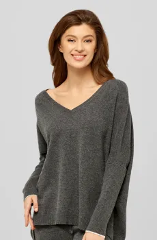 Женский темно-серый кашемировый пуловер Серый 42 MARC&ANDRE W21-00CH416