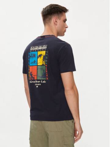 Napapijri Футболка S-Gras NP0A4HQN Cиній Regular Fit Napapijri Футболка S-Gras NP0A4HQN Cиній Regular Fit