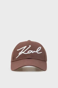 Женская коричневая кепка K/SIGNATURE LOGO CAP Коричневый ONESIZE Karl Lagerfeld B1W33009