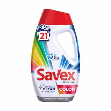 Гель для стирки Savex Premium Color для цветных тканей, 21 стирка, 945 мл Гель для стирки Savex Premium Color для цветных тканей, 21 стирка, 945 мл
