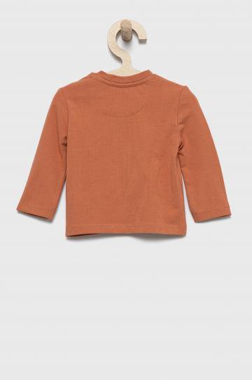Детский лонгслив Calvin Klein Jeans цвет коричневый с принтом Детский лонгслив Calvin Klein Jeans цвет коричневый с принтом