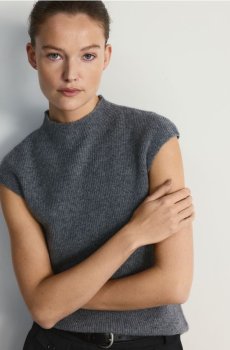 Reserved - Вовняний жилет - середньо-сірий - 202HI-85M