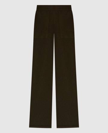 Брюки из кашемира цвета хаки