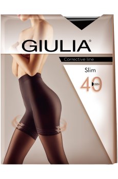 Моделирующие колготки женские Giulia Slim с подтягивающими шортиками, 40 DEN, Nero, размер 4