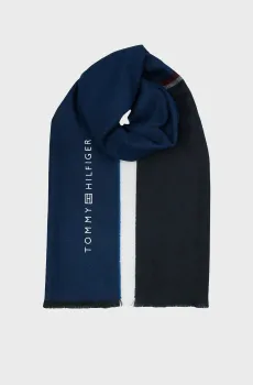Мужской темно-синий шерстяной шарф CORPORATE WOVEN Синий ONESIZE Tommy Hilfiger AM0AM11487