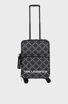 Мужской темно-серый чемодан с узором 56 см MONOGRAM JKRD 2.0 TROLLEY Серый ONESIZE Karl Lagerfeld 236M3024