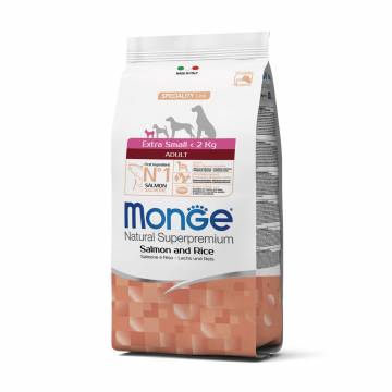 Сухой корм Monge Extra Small Adult для собак малых пород (до 2 кг), со вкусом лосося с рисом, 800 г
