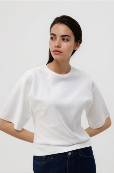 Reserved - Приталена футболка - кремовий - 796HO-01X